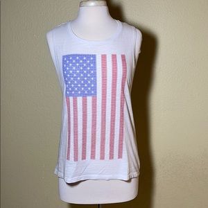 5.11 Tactical, White Tank Top USA Flag Workout